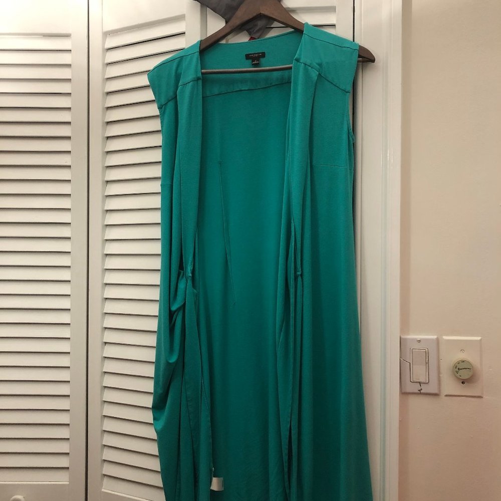 Ann Taylor green short sleeve wrap up dress, S